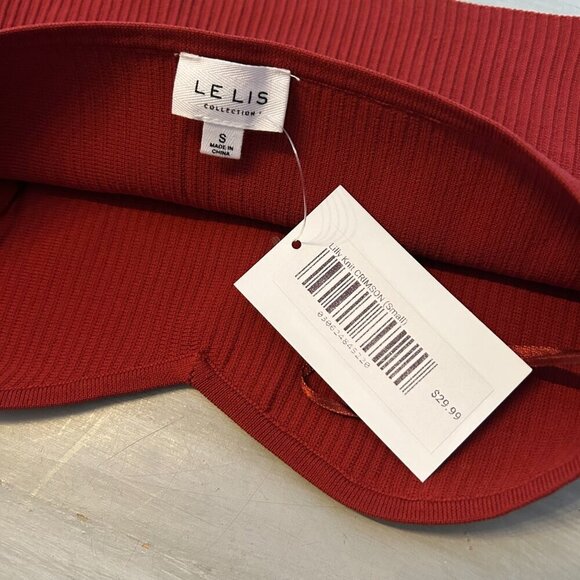 NWT Le Lis  Ribbed Strapless Crop Tube Top  Size Small Sweetheart Neckline - Picture 5 of 8